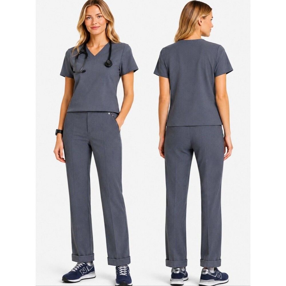FIGS Kade Cargo Scrub Pants Women Small Gray Limited Edition Technical Jogger